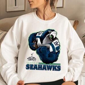 Retro Seattle Seahawks Crewneck Football Team Pullover Bowl Sweatshirt